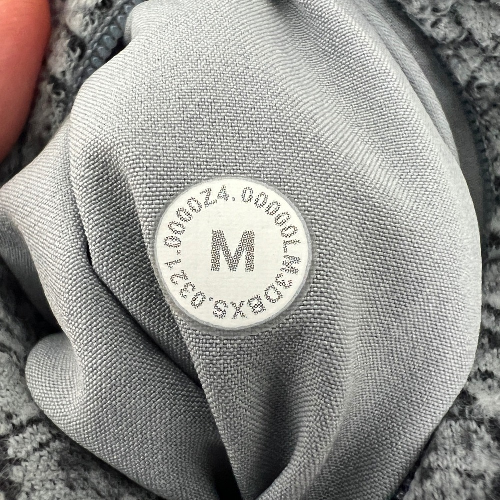 Lululemon Men's M Surge Warm Grey Geometric Grid Quarter Zip Pullover Sweatshirt - Picture 3 of 9